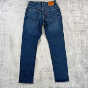 Levis Premium Jeans Womens 25x27 Blue Denim 501 Skinny High Rise Hemmed